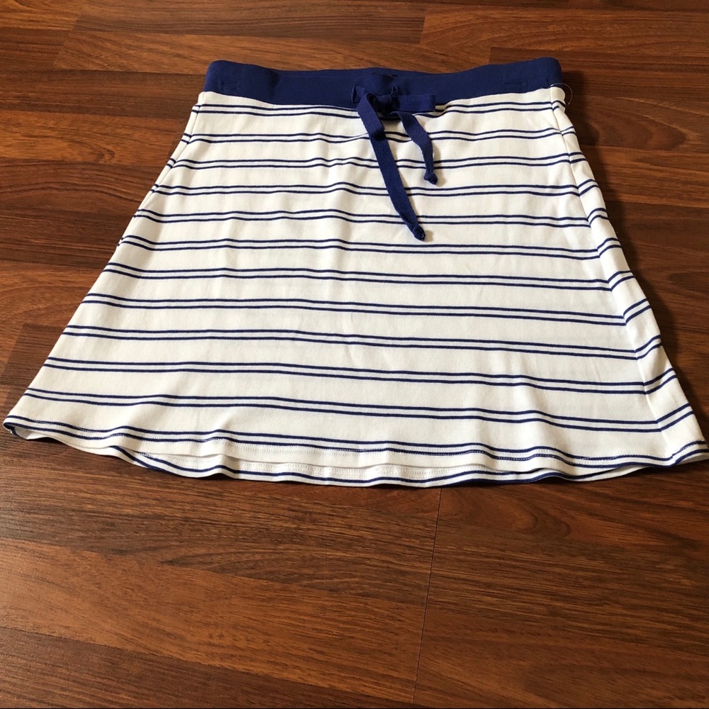 Three Dots Striped Micro Mini Knit A-Line Skirt XS New